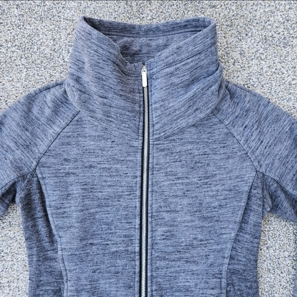 Lululemon Radiant Jacket II Heathered Core Dark Grey Full Zip Sweatshirt Size 6